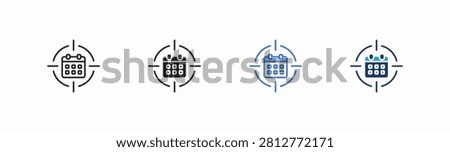 Set of mission focus icon collection in multiple style. Icon suitable for web and mobile application