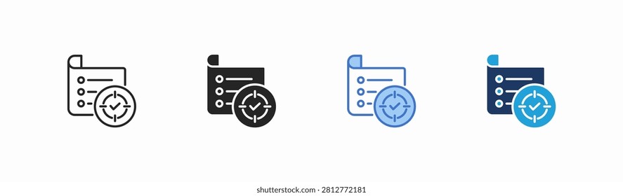 Set of mission icon collection in multiple style. Icon suitable for web and mobile application