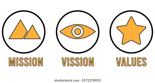 set of mission vision values icon. mission vision values icon vector illustration eps 10. 