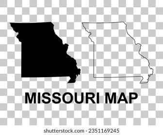 Set of Missouri map, united states of america. Flat concept icon vector illustration .