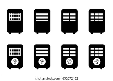 Set of mist fan and air filter icons, vector