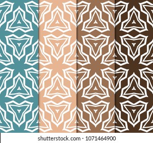 set of mistyc floral ornament. seamless vector pattern. interior decoration, wallpaper, invitation, fashion design