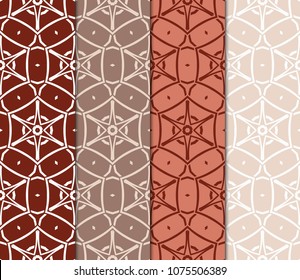 set of mistyc floral ornament. seamless vector pattern. interior decoration, wallpaper, invitation, fashion design