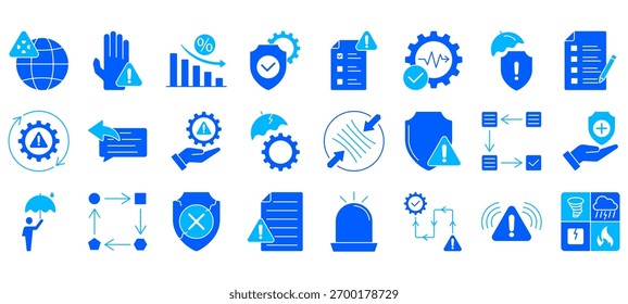 Set of mitigation Icons or symbols Vector fully editable file.