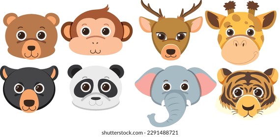 Set of mix animal character illustration
