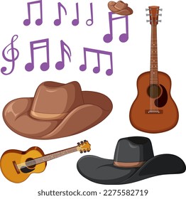 Set of mix instrument string illustration