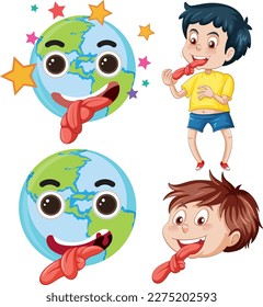 Set of mix tongue twisted illustration