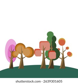 set of mix tree at park for different season