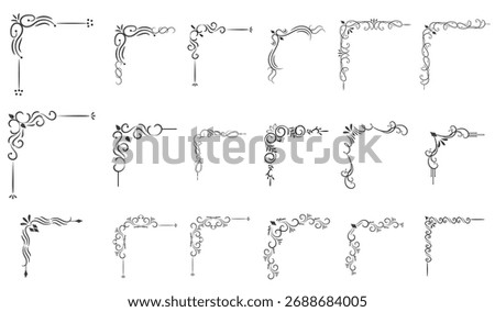 set of mixed border corners and floral classical