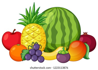 Sortiment an gemischter Obstgrafik