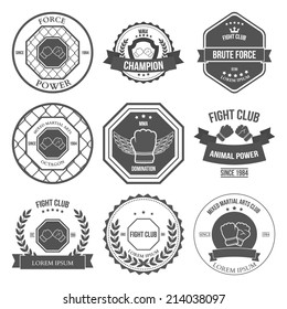 Set of Mixed Martial Arts labels, badges and design elements