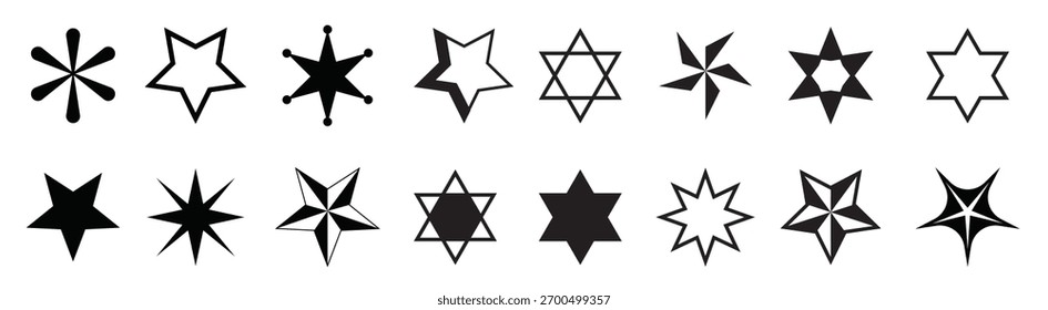 Conjunto de estrellas mixtas Ilustración vectorial