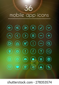 Set of mobile app icons, icons set for  Android and IOS application