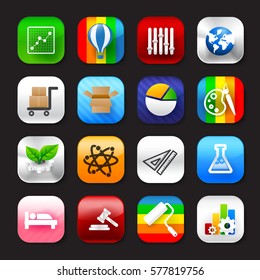 Set of mobile app and social media icons vector eps10