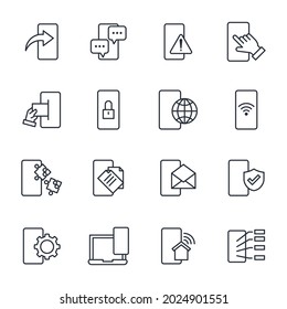 set of Mobile Apps or Smartphone services elements symbol template for graphic and web design collection logo vector illustration