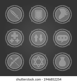 Set of Mobile FPS game button set vector illustration