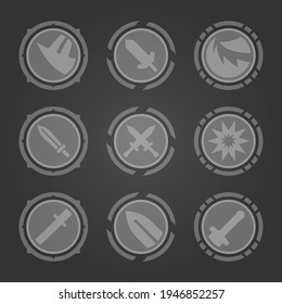 Set of Mobile FPS game button set vector illustration