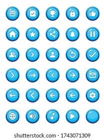 Juego de Botones de Juego Móvil con Iconos - Kit de interfaz gráfica de usuario