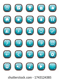 Juego de Botones de Juego Móvil con Iconos - Kit de interfaz gráfica de usuario