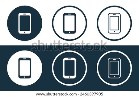 Set of Mobile icons isolated flat and outline style vector illustration