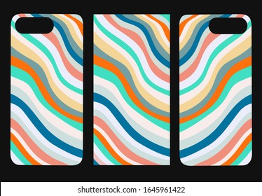 Set of mobile phone back cover templates. Beautiful original colorful abstract color drawing  illustration  for phone cover 