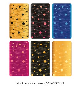 Set of mobile phone case. Geometric design circles for the phone