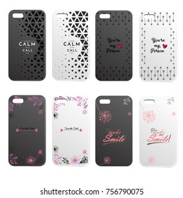 Set of mobile phone cases Vector backgrounds.