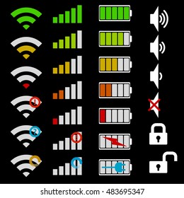 Set of mobile phone icons. Isolated vector illustration