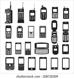 Set of mobile phone icons. Vector illustration