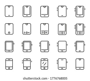 Set of Mobile Phone Outline Vector Icon