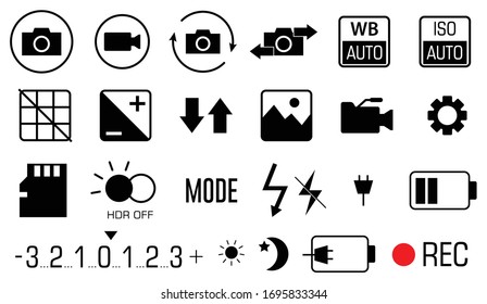 set of mobile phone photography element. eps 10 vector, easy to modify