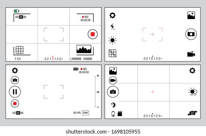 set of mobile phone photography element. eps 10 vector