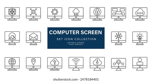 set mobile phone screen vector icon collection