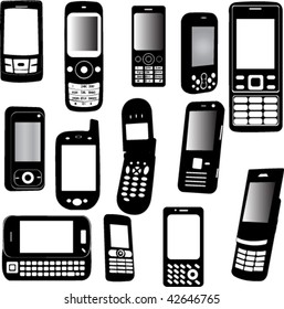 set of mobile phone - vector