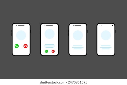 Establecer | Icono de Ilustración vectorial de teléfono móvil