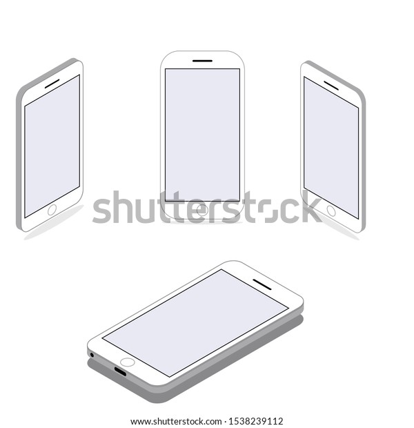 Set Mobile Phones Different Angles On Stock Vector (Royalty Free ...