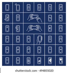 Set of mobile pictograms 