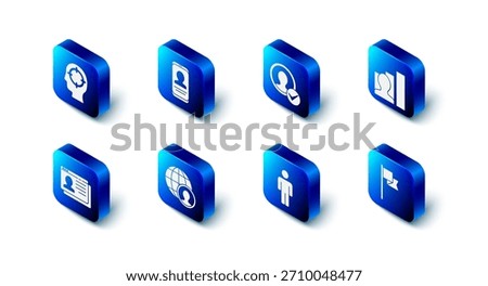 Set Mobile with resume, Create account screen, Productive human, Location marker, User of, Globe and people, Resume and Head hunting icon. Vector