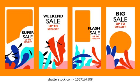 Set of mobile sale banner. Sale banner template design,
Flash sale special offer set. Fashion promotion templates. 
Can use for website, poster, mobile app, flyer, frame, smartphone template.