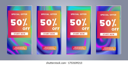 Set of mobile sale banners. Discount and sale banners. Template for online shopping and mobile website, posters flyer, designs, ads, coupons, social media banners