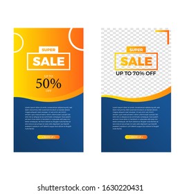 Set of mobile sale banners for online shopping. Liquid abstract background template.