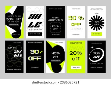 Set of mobile sale banners. Vector illustrations for website and mobile banners, newsletter designs, coupons, marketing.