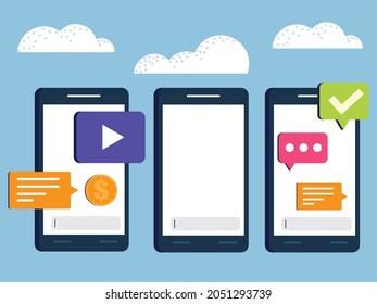 Spekulation mit mobilen Gesprächsblasen und Geld