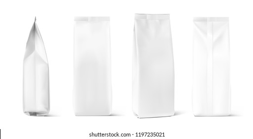 Set of mock up bags isolated on white background. Vector illustration. Can be use for your design, presentation, promo, ad. EPS10.