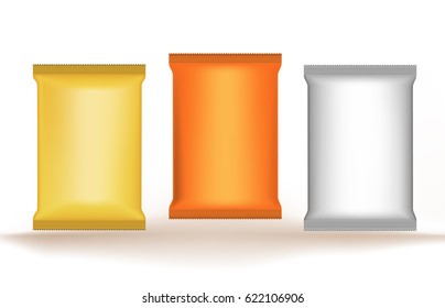 set of  mock up blank foil   for food or drink.  Realistic for your design and branding.
