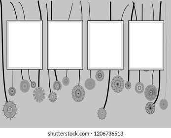 Set mock up on grey background style modern graphic design vector.eps