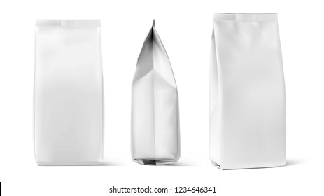 Set of mockup bags isolated on white background. Vector illustration. Can be use for your design, presentation, promo, ad. EPS10.