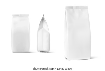 Set of mockup bags isolated on white background. Vector illustration. Can be use for your design, presentation, promo, ad. EPS10.