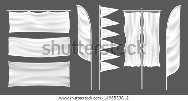 Download Set Mockup Flag Textile Banner Flag Stock Vector Royalty Free 1493553812 PSD Mockup Templates