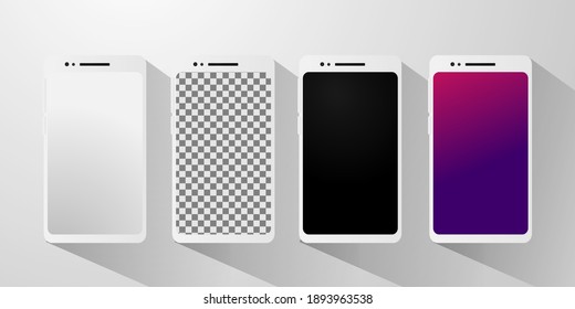 Set of mockup mobile phone collection design vector